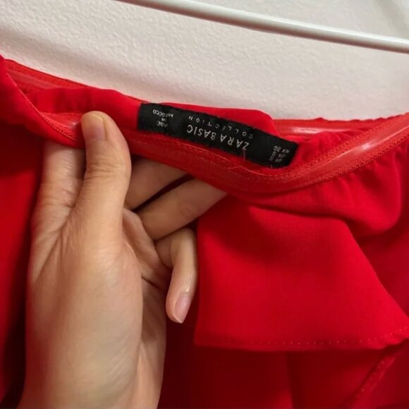 Zara Ruffled Off-The-Shoulder Jumpsuit S - Picture 10 of 14